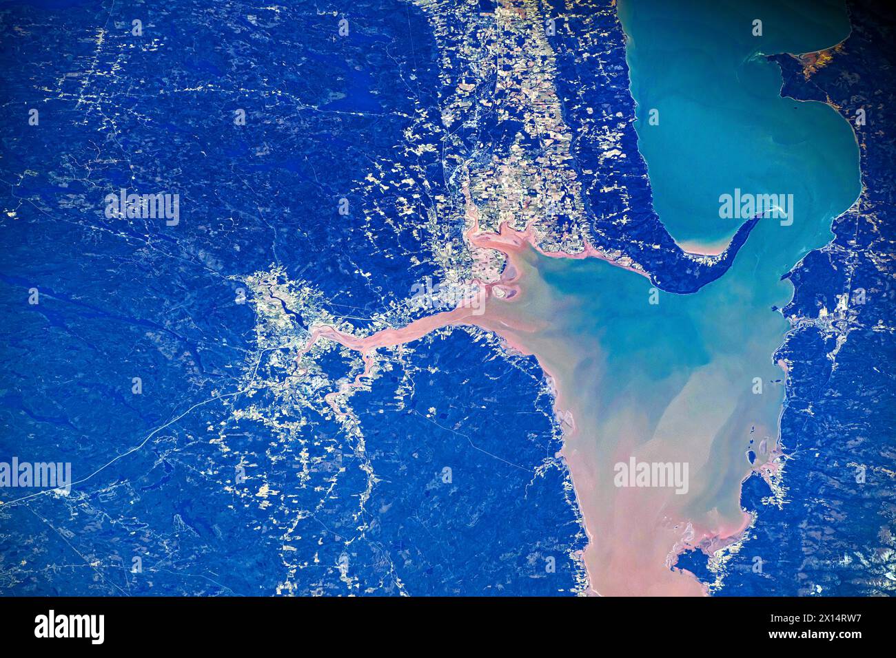 Minas Basin, Nova Scotia, Kanada. Digitale Bildverbesserung durch die NASA Stockfoto