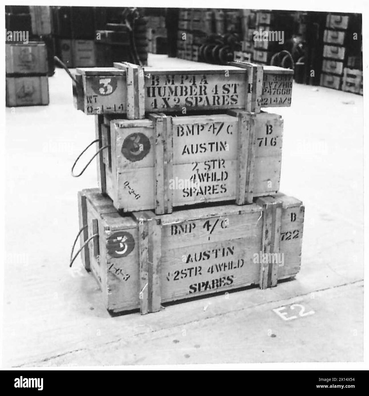 In der Packing Bay im Chilwell Depot werden Fotos gemacht, die die Lagerung und den Logistikbetrieb dokumentieren. Stockfoto
