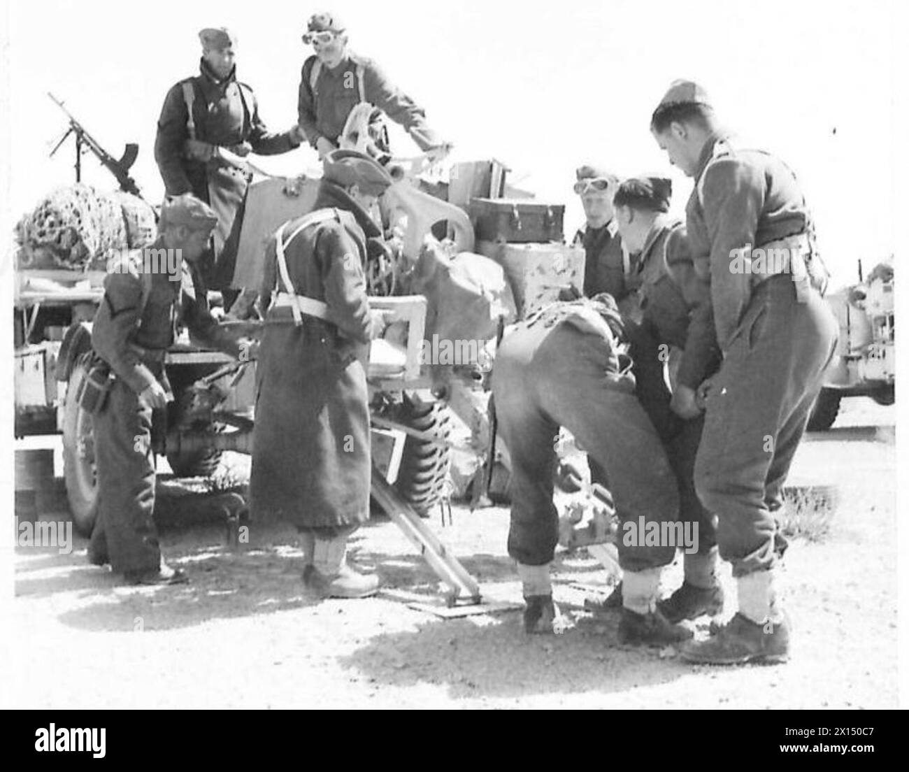 Eine allgemeine Ansicht des Schlachtfeldes bei Sidi Rezegh, die Positionen der britischen Armee, Geländemerkmale und den Einsatz während der Feldzüge in Nordafrika und im Nahen Osten von 1940 bis 1947 zeigt. Stockfoto