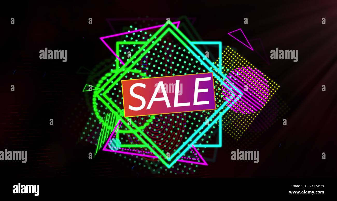 Bild des Flash-Verkaufstextes über abstraktem Hintergrund Stockfoto