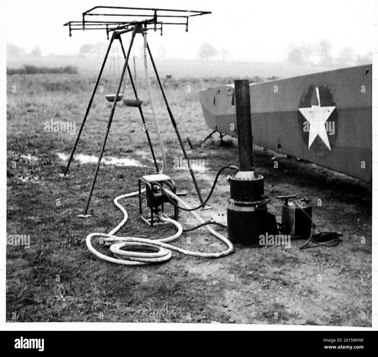 Fotos aus Stoughton, Leicester, zeigen eine mobile Airborne Bath Unit, die während der Operationen Hygienedienste für das Personal der britischen Armee bereitstellt. Stockfoto