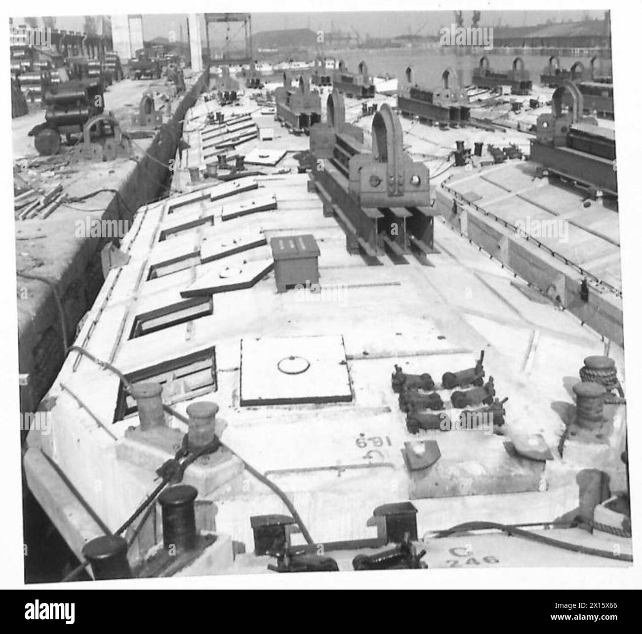 Sonderauftrag TN. 5 umfasst „Käfer“ am West India Dock unter Aufsicht von Messrs. Watts. Stockfoto