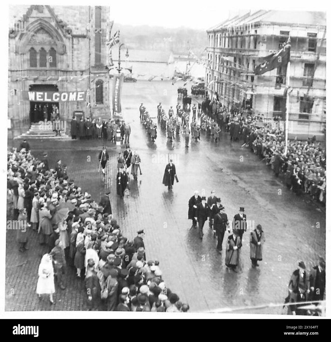 Feldmarschall Alexander und General Brooke besuchten Nordirland, um an der Präsentation der Freedom of Londonderry im Rahmen der Zeremonialaufgaben der britischen Armee teilzunehmen. Stockfoto