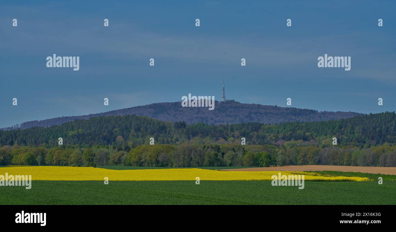 Niederschlesien farbenfrohe Frühlingslandschaft Niederschlesien Polen Stockfoto