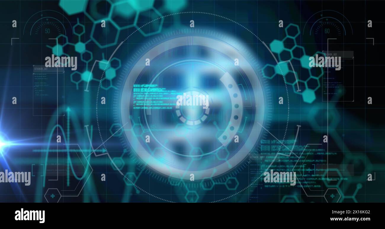 Bild der Datenverarbeitung über das Scannen des Bereichs Stockfoto