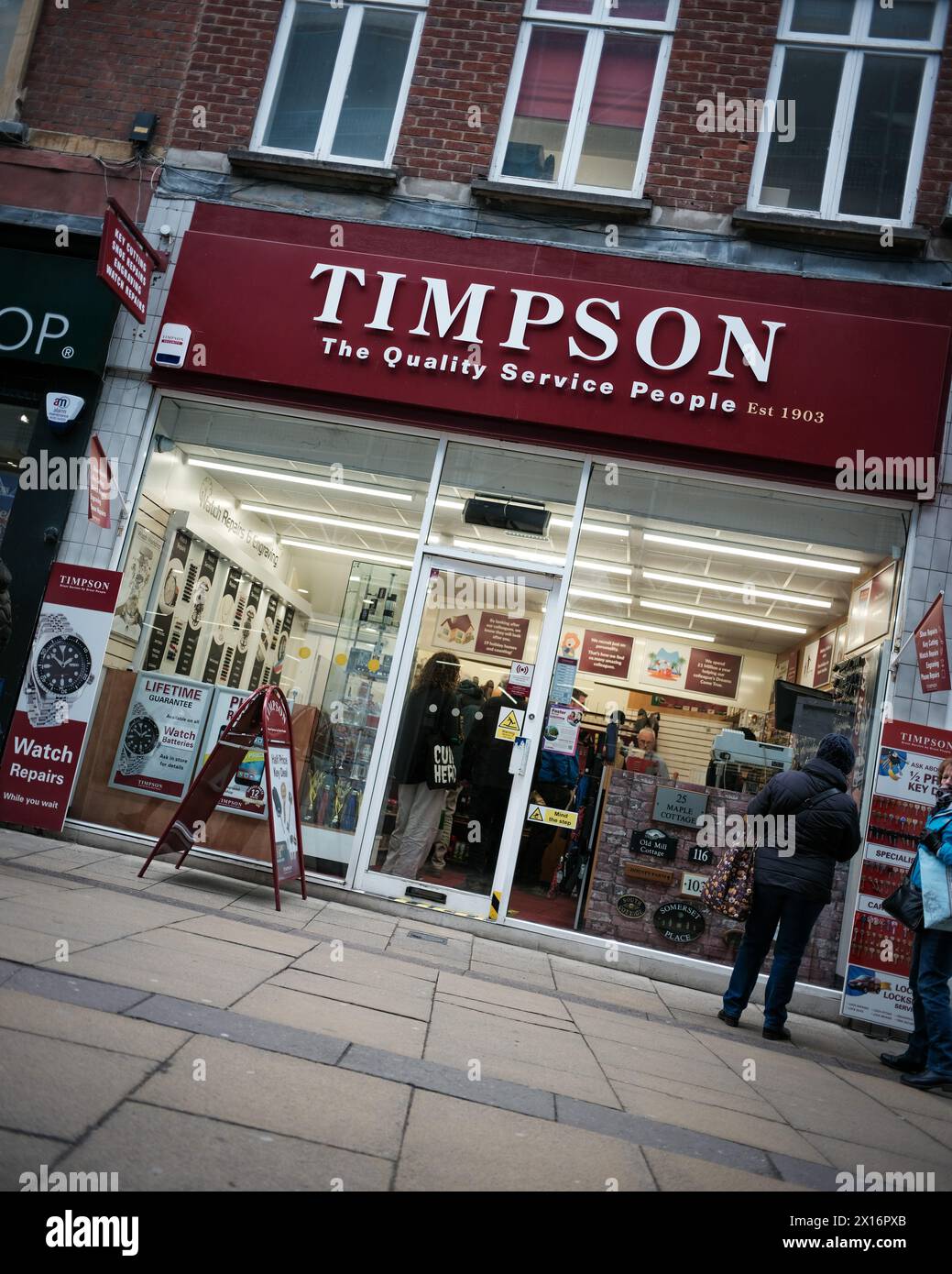 Timpsons Store Front in Großbritannien Stockfoto