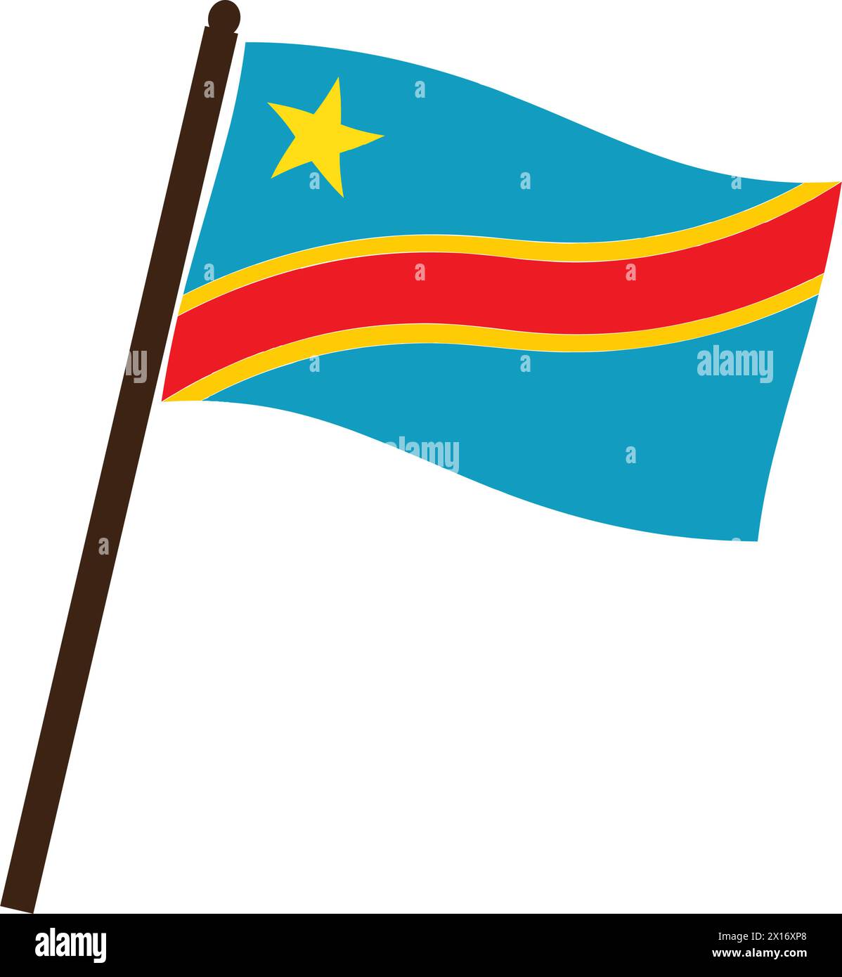 Flagge der Demokratischen Republik Kongo Vektor-Illustration Design Stock Vektor