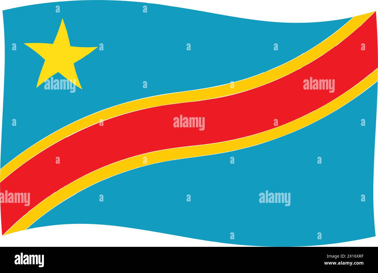 Flagge der Demokratischen Republik Kongo Vektor-Illustration Design Stock Vektor