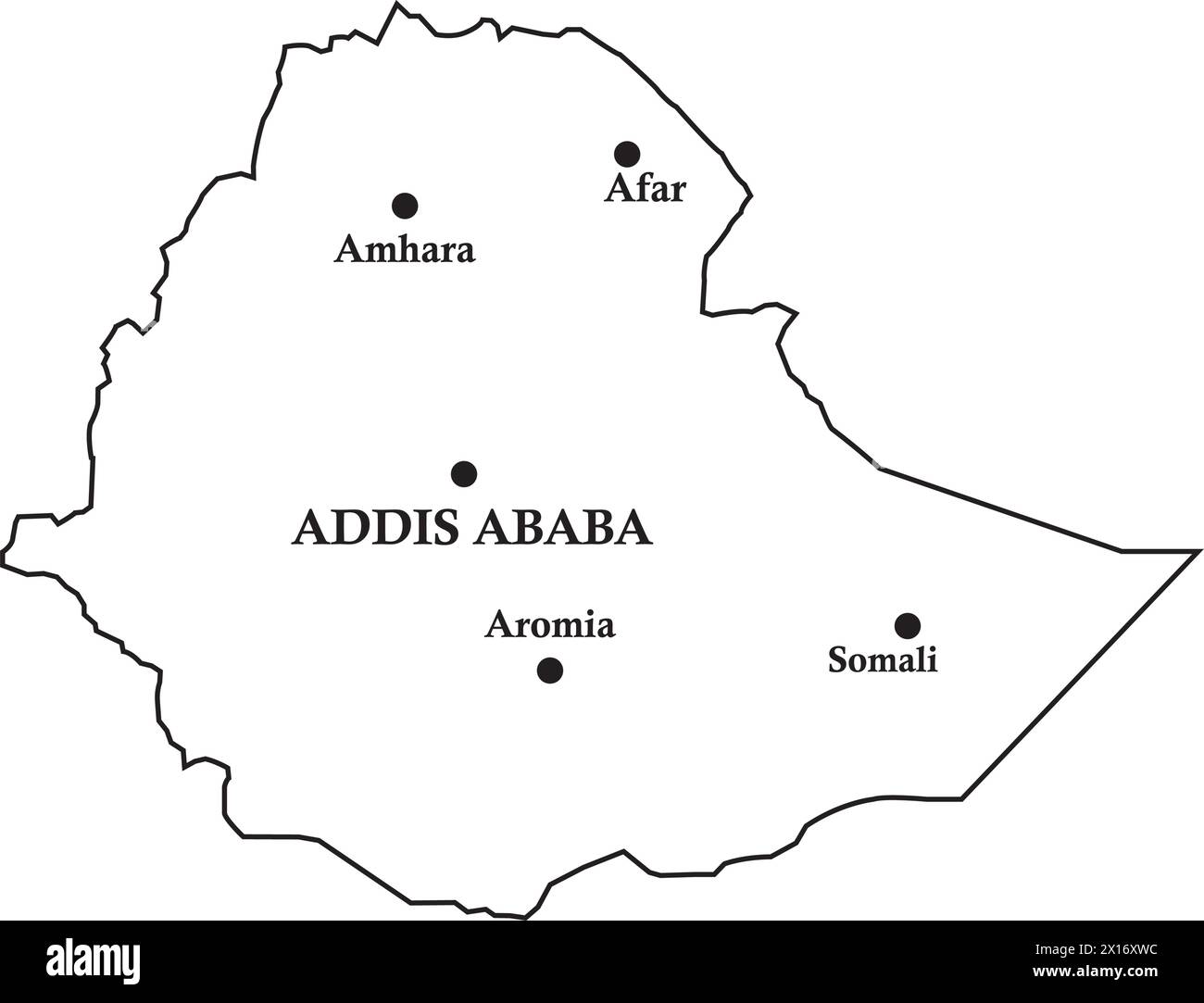 Äthiopien Landkarte, Vektorillustration einfaches Design Stock Vektor