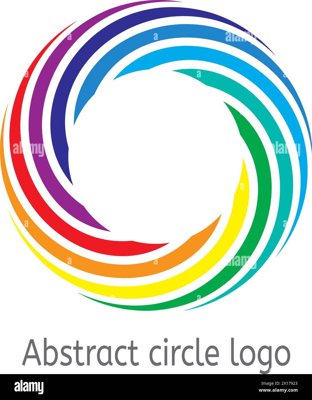 Vektorhintergrund des runden Kreises mit Regenbogenfarben. Abstraktes Logo in farbigem Kreis für Grafikdesign und Business-Illustration Stock Vektor