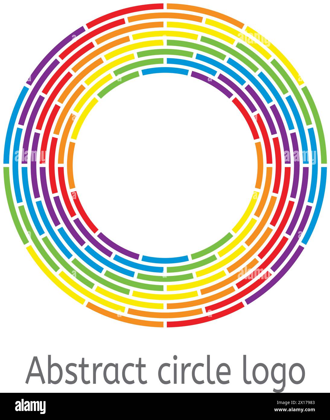 Vektorhintergrund des runden Kreises mit Regenbogenfarben. Abstraktes Logo in farbigem Kreis für Grafikdesign und Business-Illustration Stock Vektor