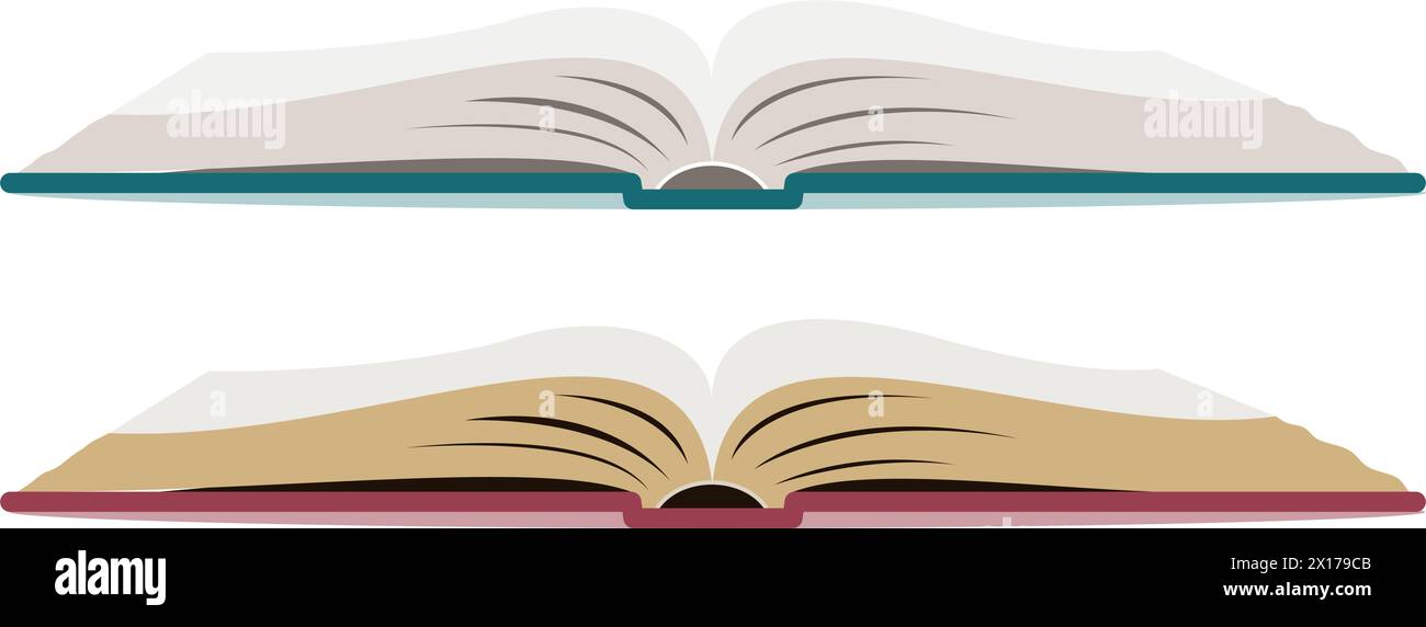 Vektorbücher isoliert auf weißem Hintergrund. Bildungskonzept. Zurück zur Schule. Offene Bücher, Wissen, Bildung Stock Vektor