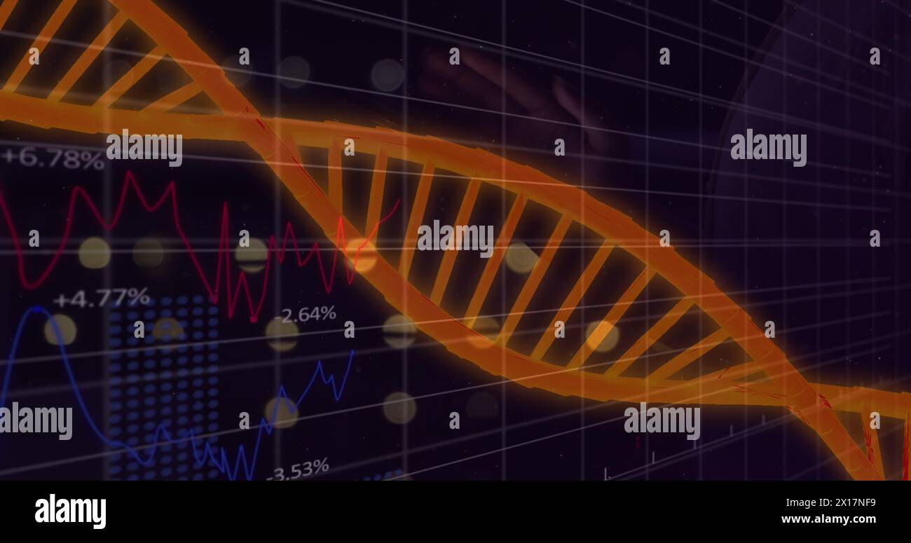 Abbildung eines Diagramms über Diagrammen und Datenverarbeitung über dem digitalen Raster der afroamerikanischen Bevölkerung Stockfoto Abbildung eines Diagramms über Diagrammen und Datenverarbeitung über dem digitalen Raster der afroamerikanischen Bevölkerung Stockfoto