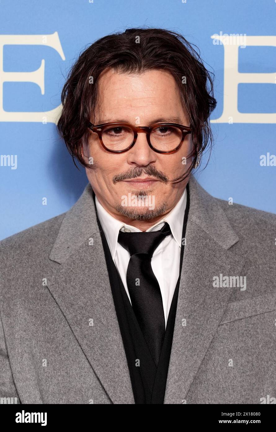 Johnny Depp kommt zur britischen Premiere von Jeanne du Barry im Londoner Curzon Mayfair. Bilddatum: Montag, 15. April 2024. Stockfoto