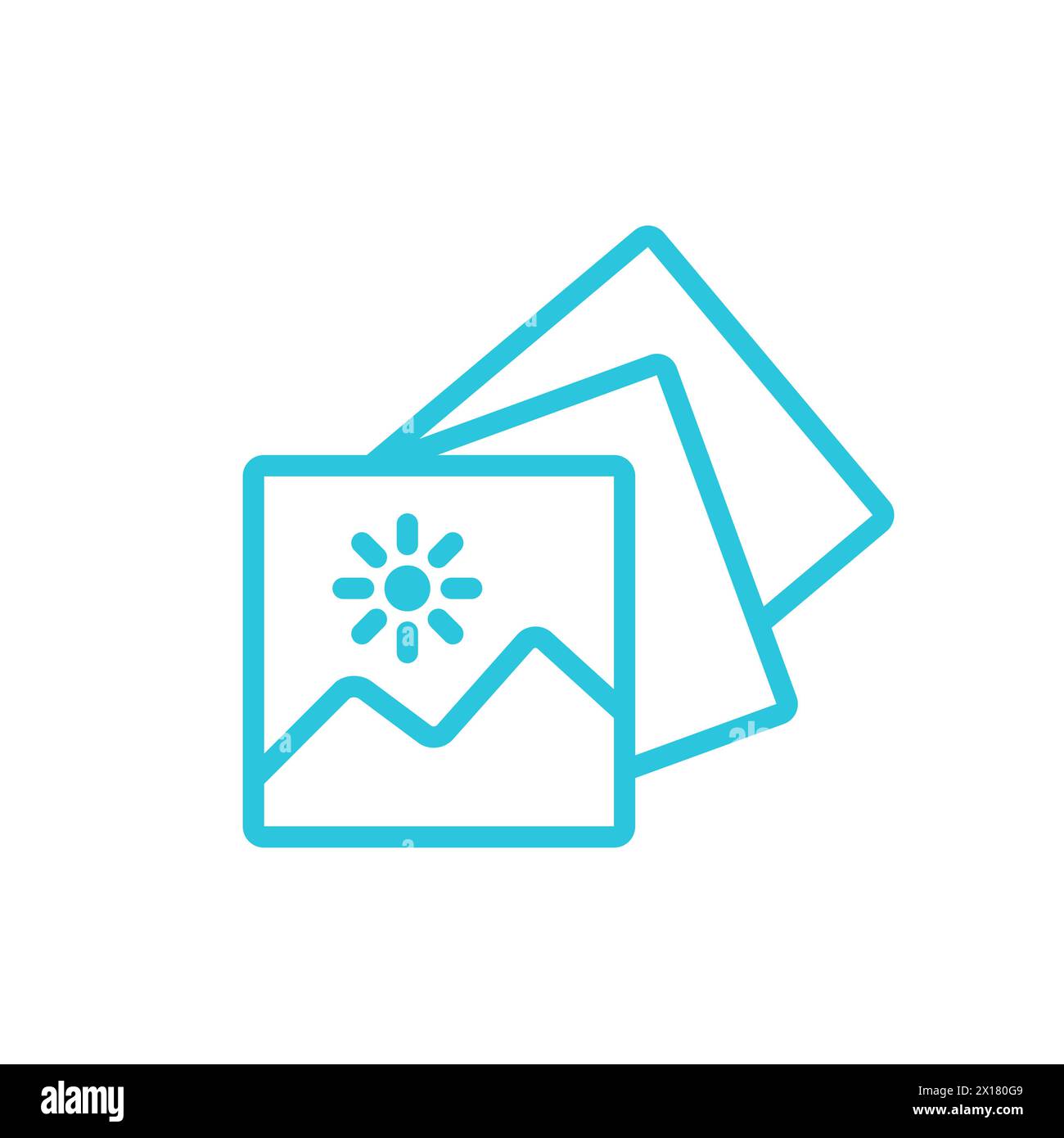 Bildergalerie-Symbol, isoliert auf weißem Hintergrund. Aus blauer Symbolgruppe. Stock Vektor