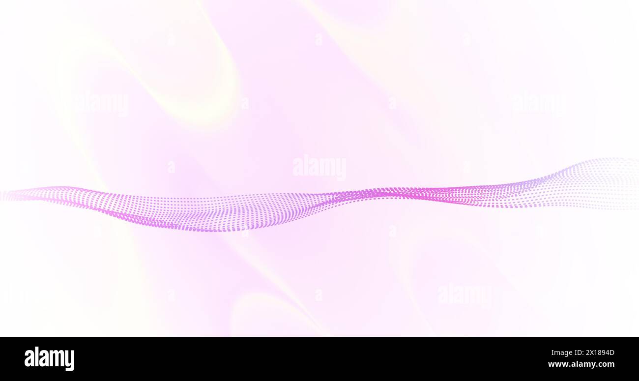 Bild des Netzwerks von Verbindungen mit Datenübertragung auf pastellrosa und weißem Hintergrund Stockfoto