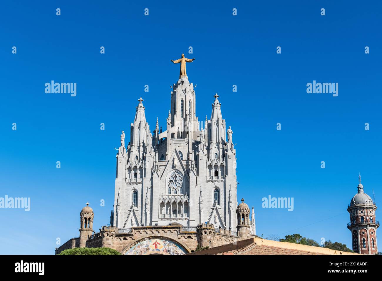 Der Tempel Expiatori del Sagrat Cor Kirche auf dem Tibidabo in Barcelona, Spanien Stockfoto