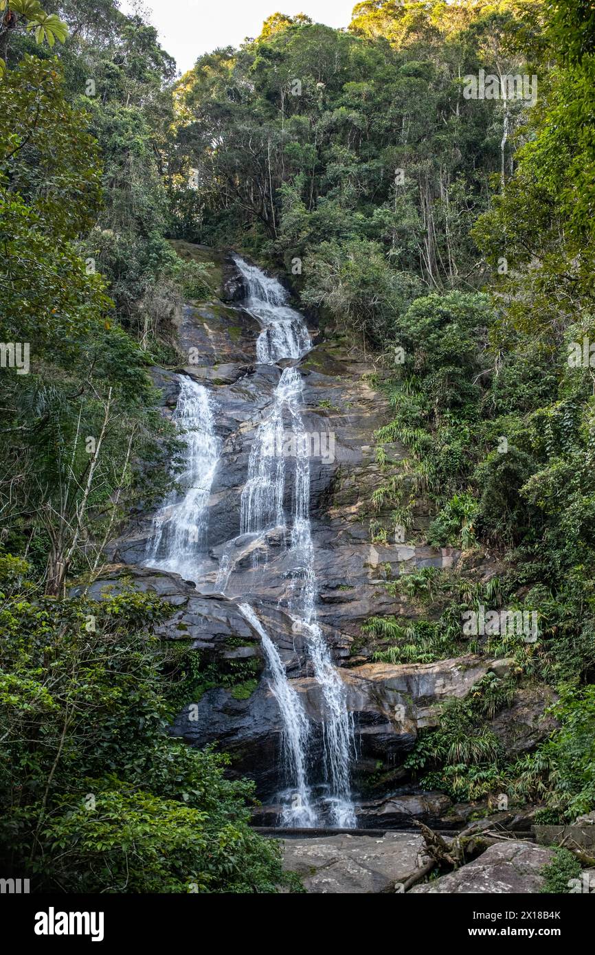Cascatinha Taunay Wasserfall, Tijuca Nationalpark, Rio de Janeiro, Brasilien Stockfoto