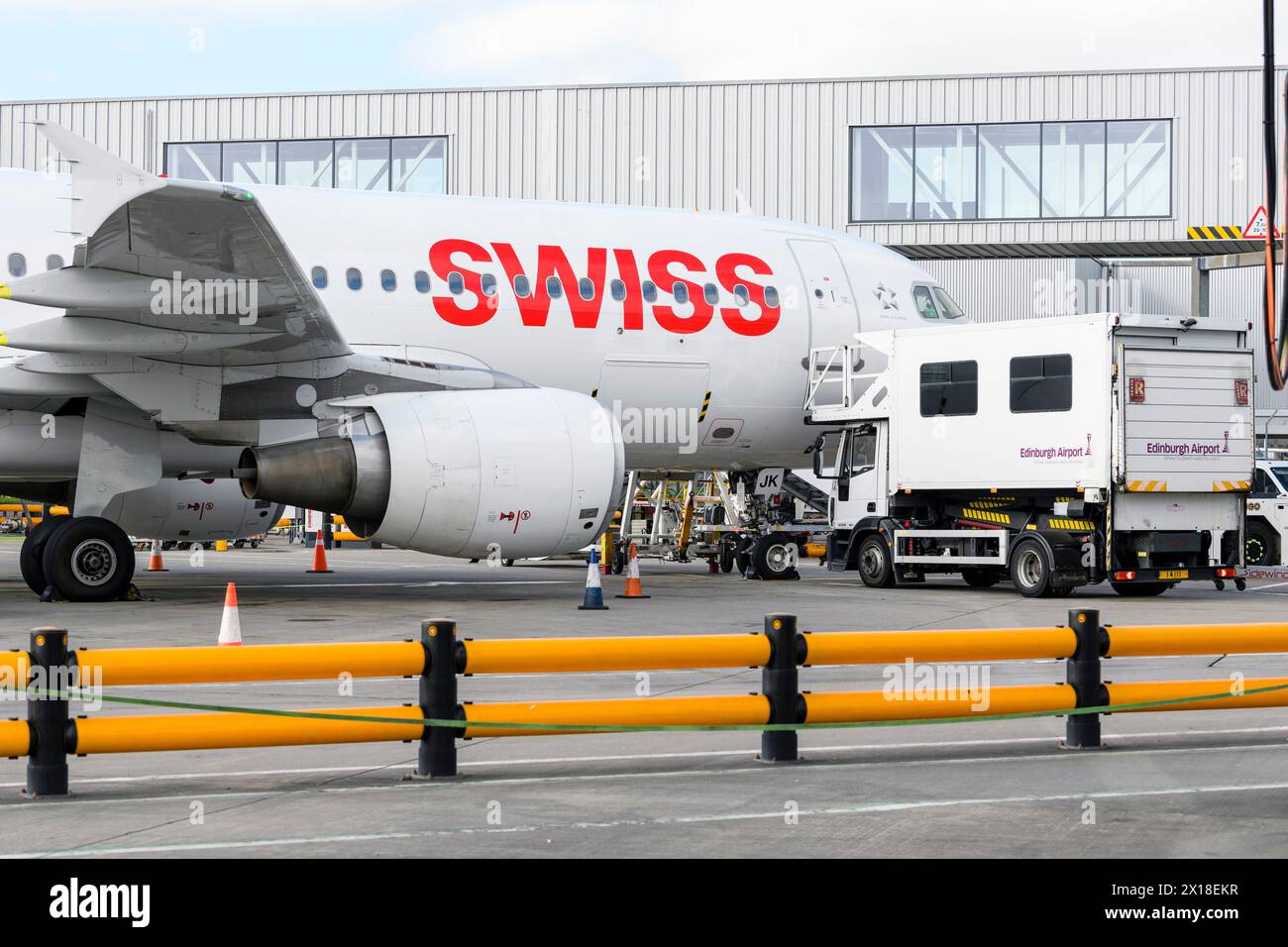 Flughafen Edinburgh, Swiss Air Stockfoto
