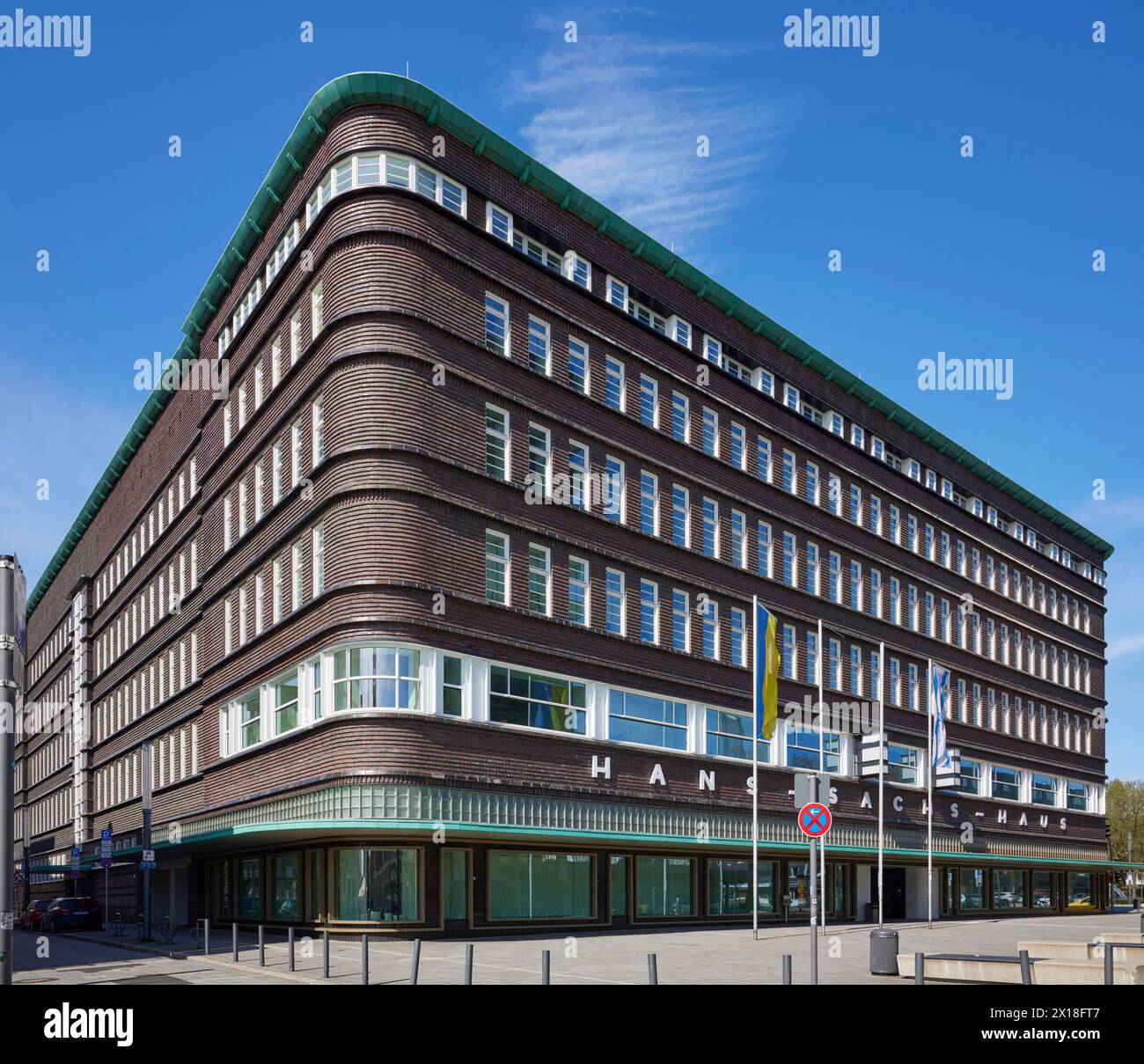 Hans-Sachs-Haus Rathaus des Architekten Alfred Fischer im Backsteinexpressionismus in Gelsenkirchen, Ruhrgebiet, unabhängige Stadt, Nord Stockfoto