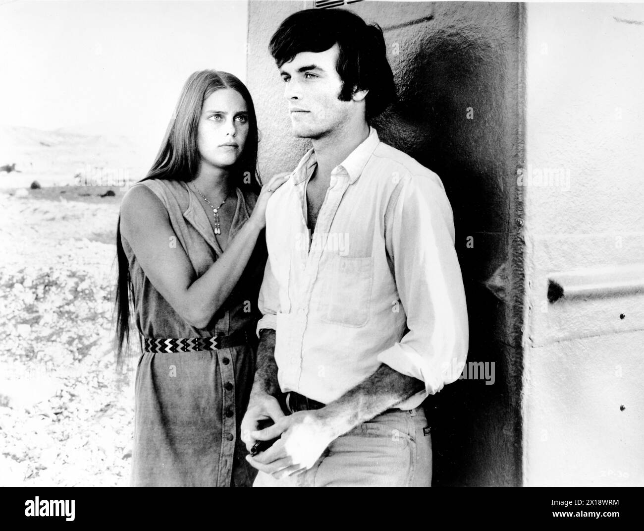 Daria Halprin, Mark Frechette, am Set des Films „Zabriskie Point“, MGM, 1970 Stockfoto