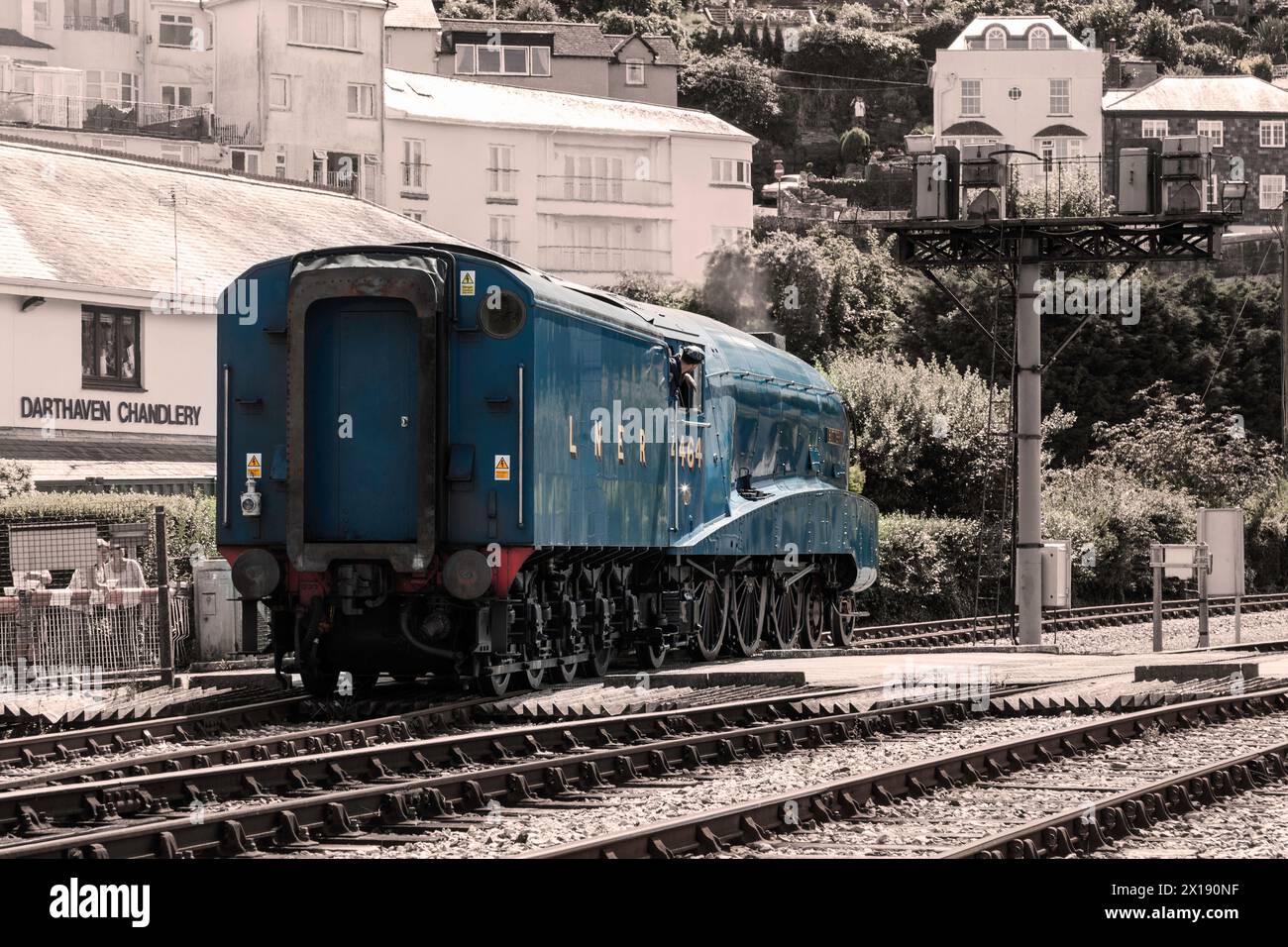 UK, England, Devon, LNER A4 Pacific 'Bittern' zu Besuch bei Kingswear Station an der Dartmouth Steam Railway Stockfoto