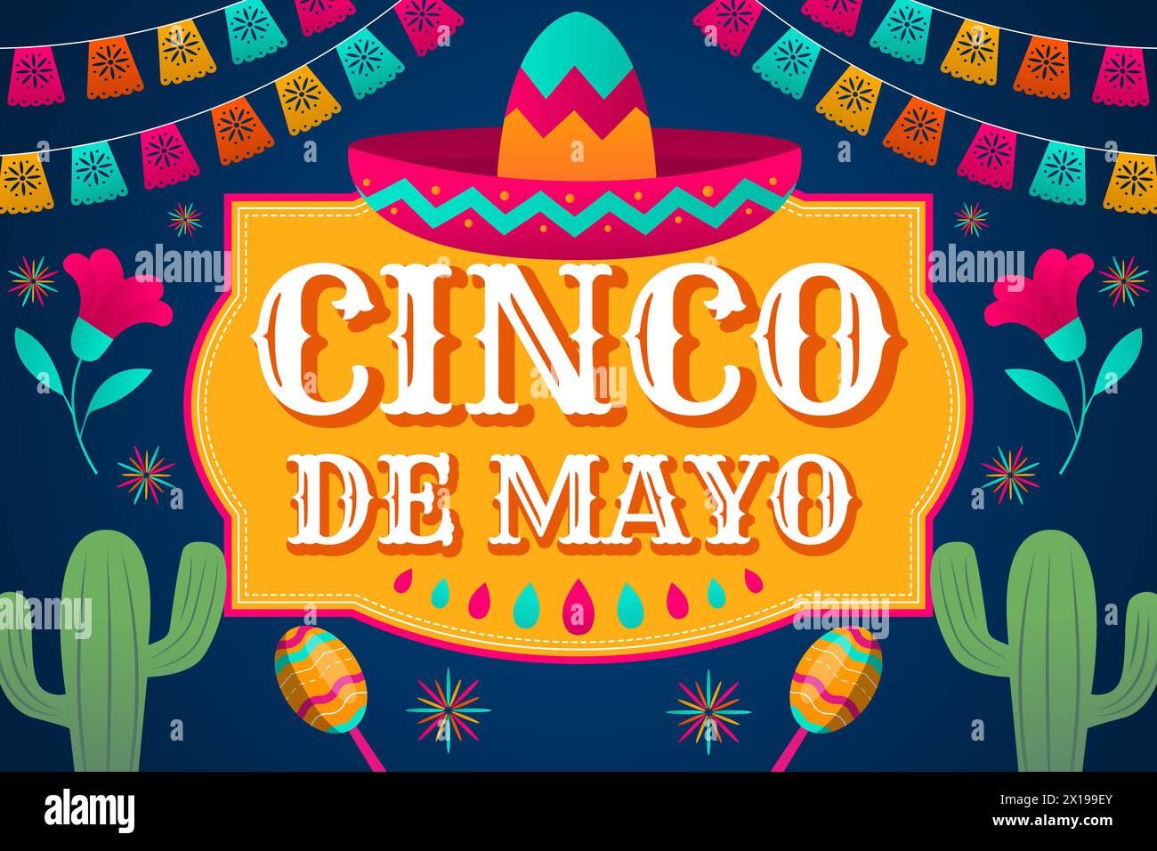 cinco de Mayo Feier Verlaufsvektor Hintergrund Illustration Stock Vektor