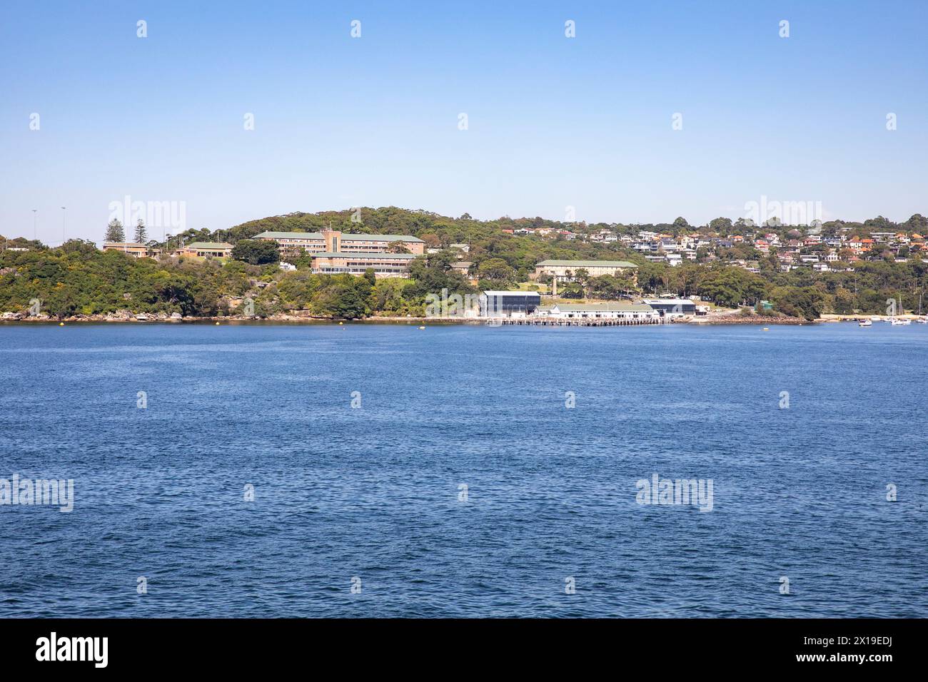HMAS Penguin ist eine Basis der Royal Australian Navy (RAN) in Balmoral am unteren Nordufer des Sydney Harbour im Vorort Mosman, Australien Stockfoto