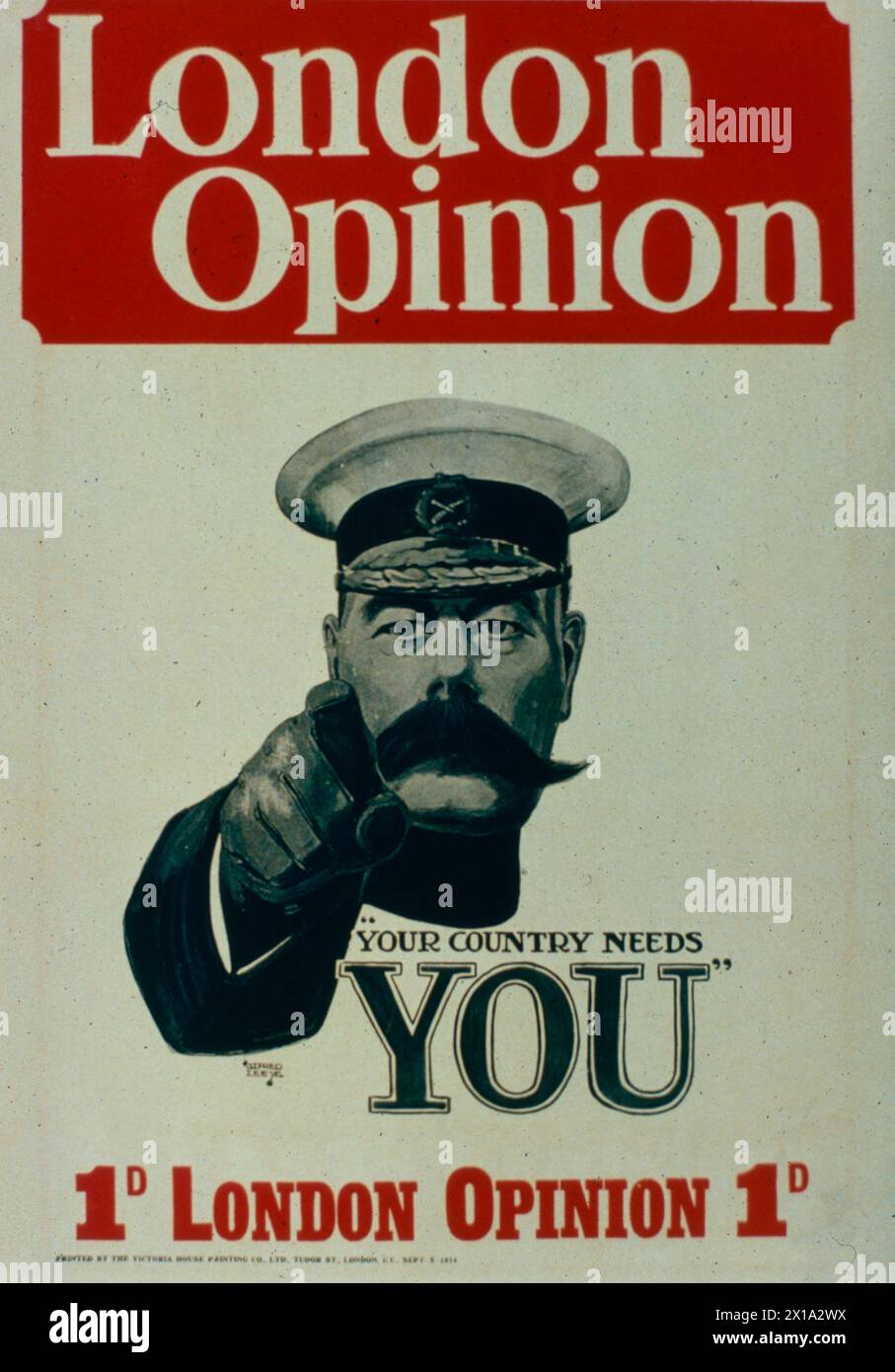 Ihr Land braucht Sie, britisches Rekrutierungsplakat, England 1915 Stockfoto