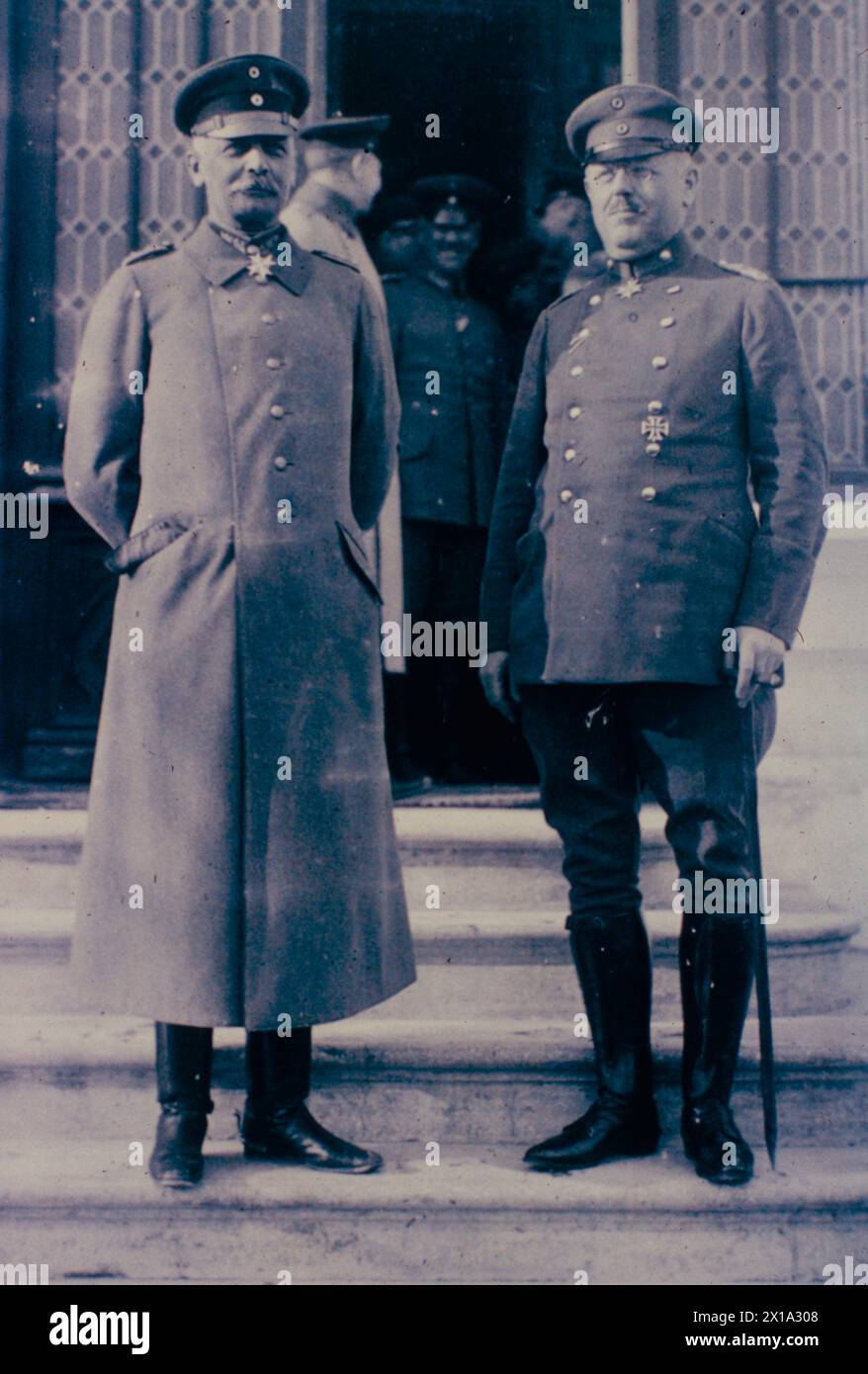 General Erich von Falkenhayn (links), Chef des deutschen Generalstabs, und General Ludendorff, 1914 Deutschland Stockfoto