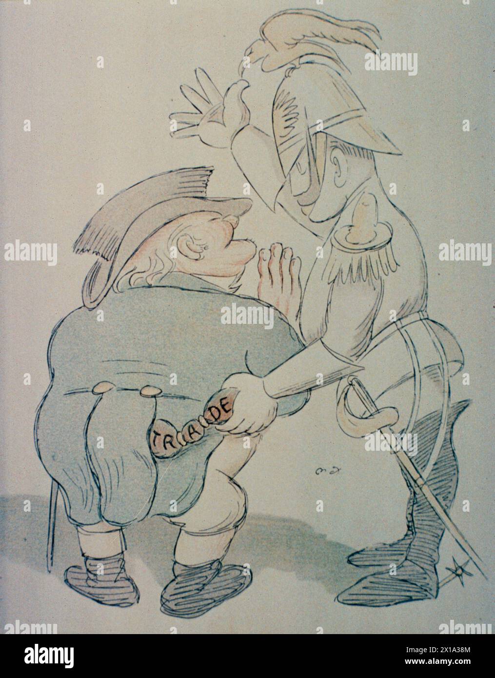 Die Kruger-Telegrammaffäre, politischer Zeichentrick über die deutsch-englischen Beziehungen, 1901 Stockfoto