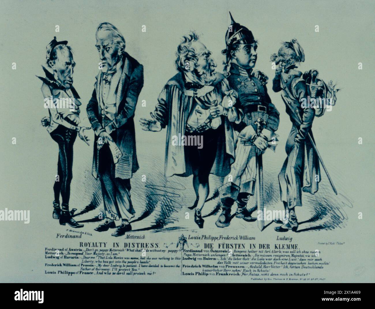 Königtum in Not, Illustration, 1848 Stockfoto
