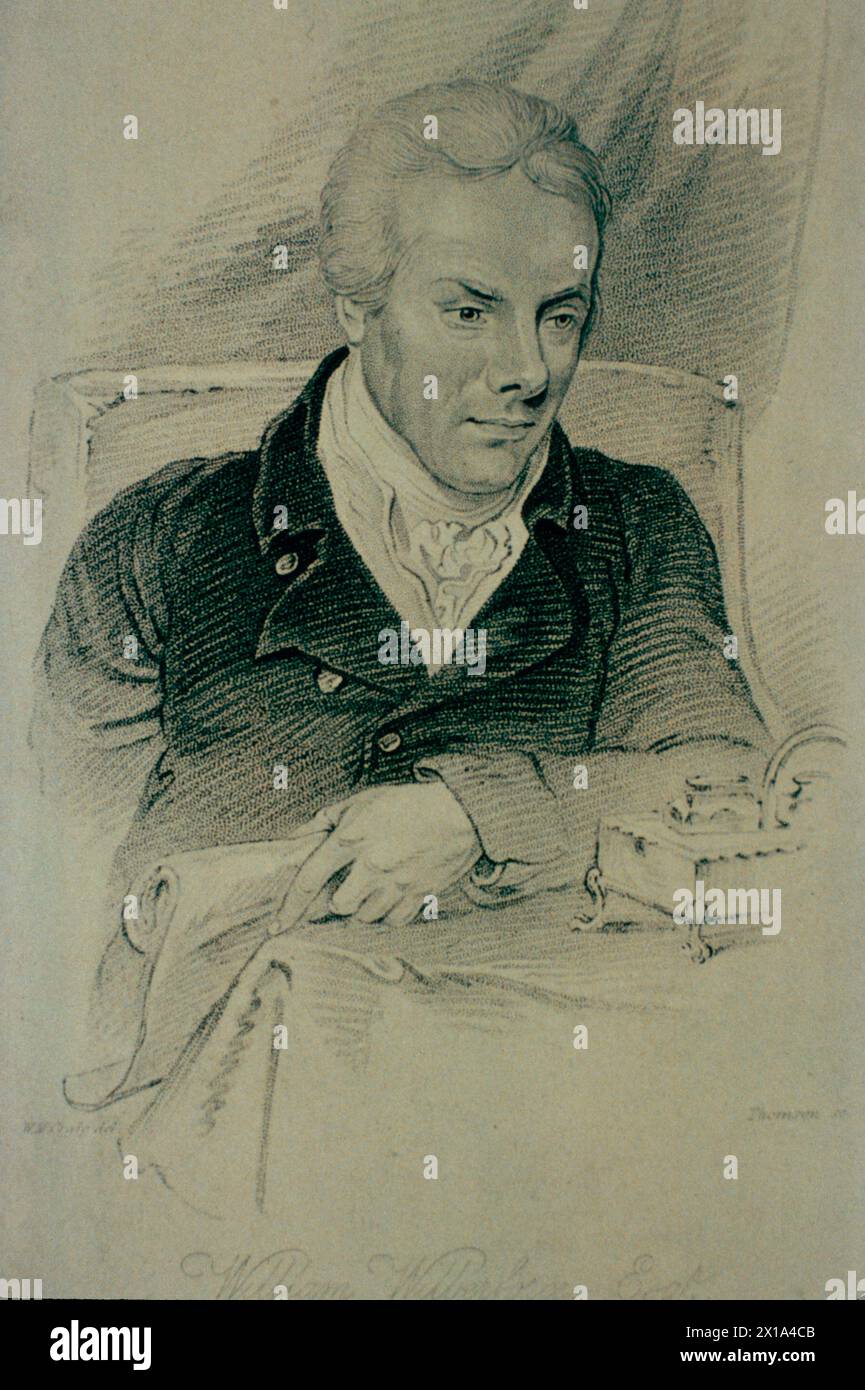 Porträt des britischen Politikers William Wilberforce, Illustration, 19. Jahrhundert Stockfoto