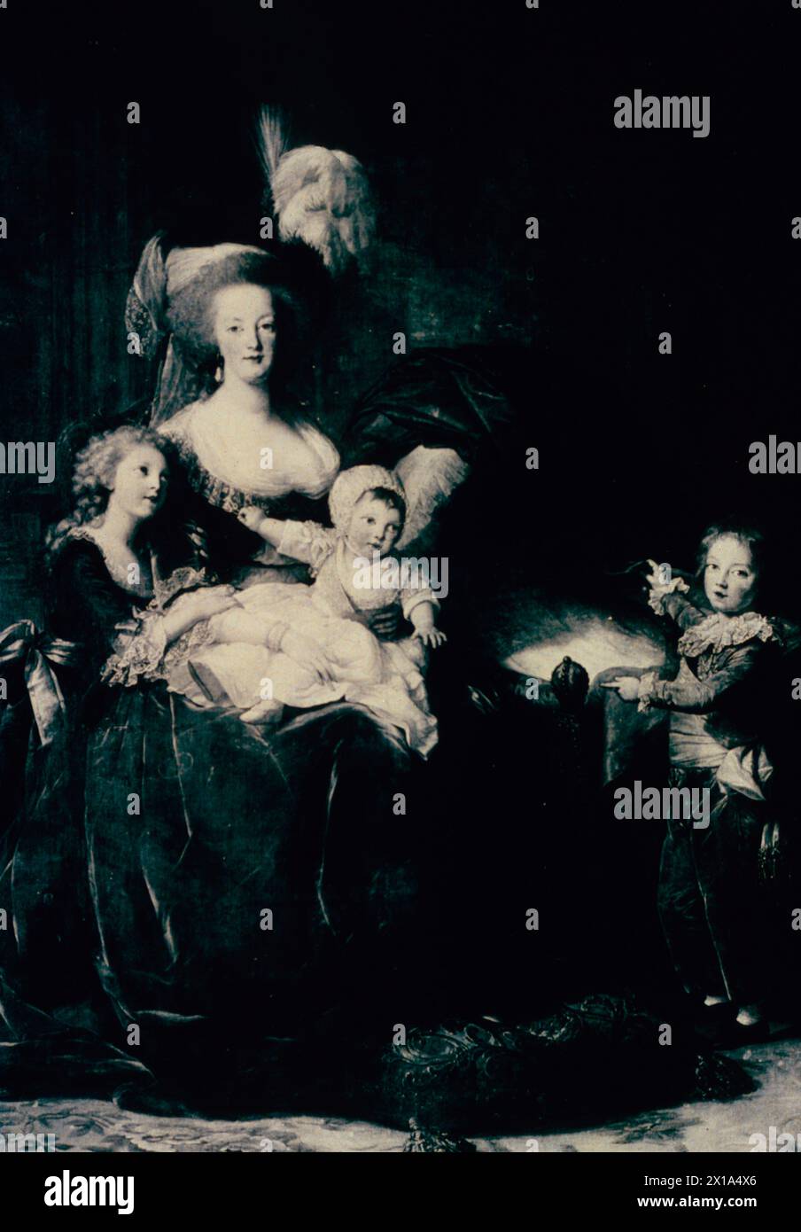 Marie Antoinette, Königin von Frankreich, und ihre Kinder, Gemälde von Vigee-Lebrun Stockfoto