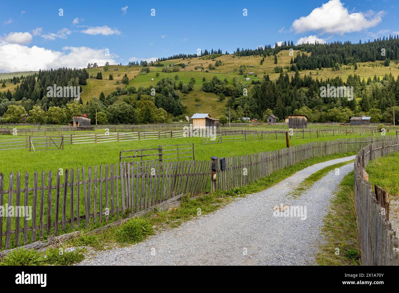 Die Landschaft der Karpaten in Rumänien Stockfoto