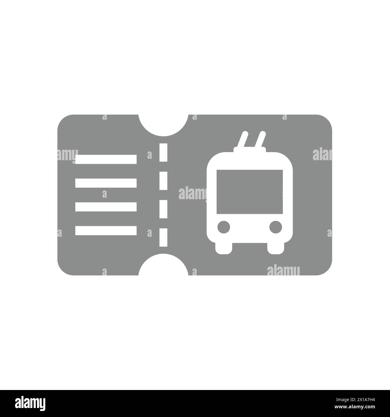 Vektor für Straßenbahn- oder Trolley-Fahrkarten. Tramcar, Eisenbahntransport Symbol. Stock Vektor