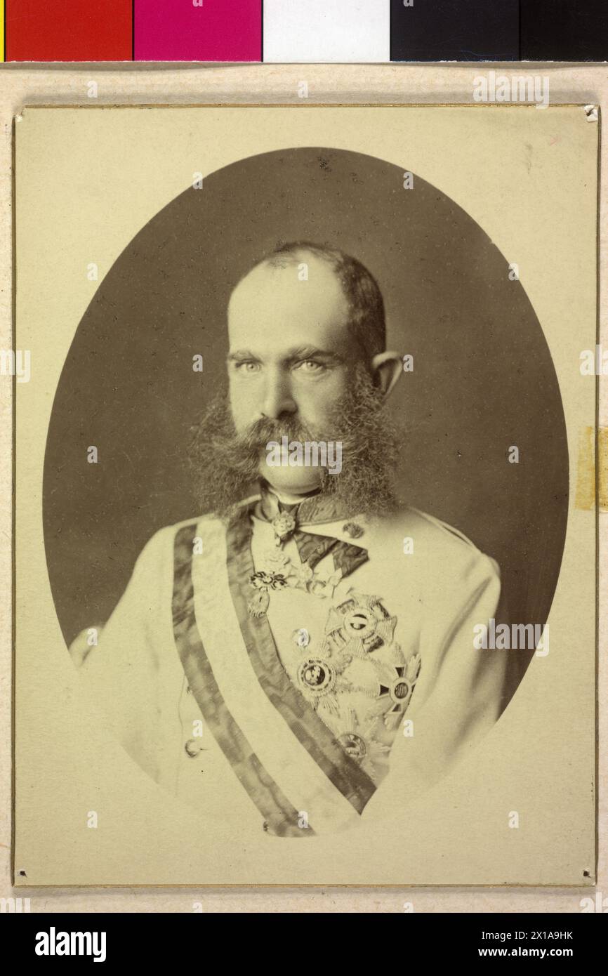 Franz Joseph I., Kaiser von Österreich, Reproduktion in Galauniform eines k U K Feldmarschalls in deutscher Anpassung mit Generalhut., 1871 - 18710101 PD1275 - Rechteinfo: Rights Managed (RM) Stockfoto