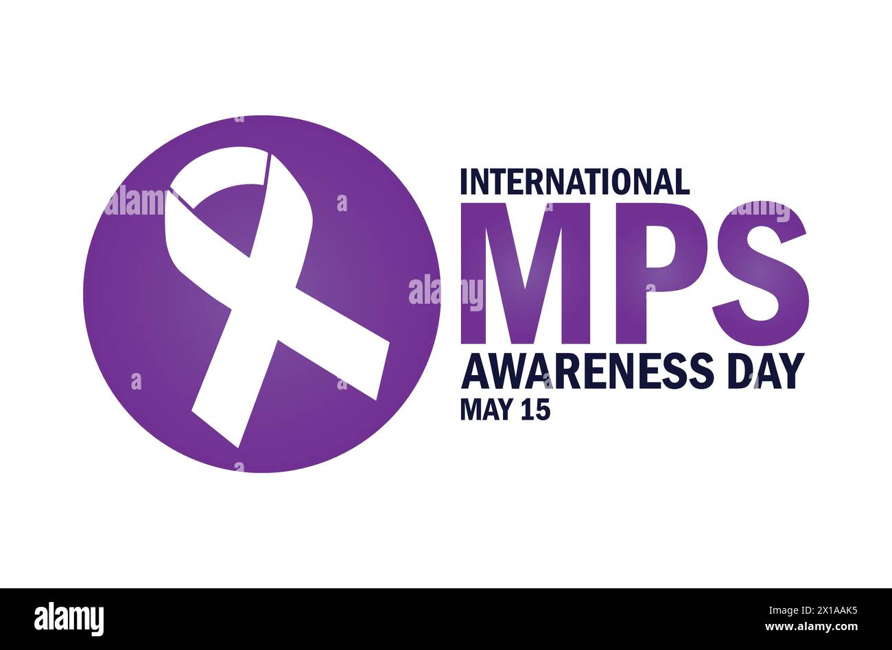 Hintergrundbild zum internationalen MPS-Tag mit Formen und Typografie, Banner, Karte, Poster, Vorlage. Mai. Internationaler MPS-Awareness-Tag Stock Vektor