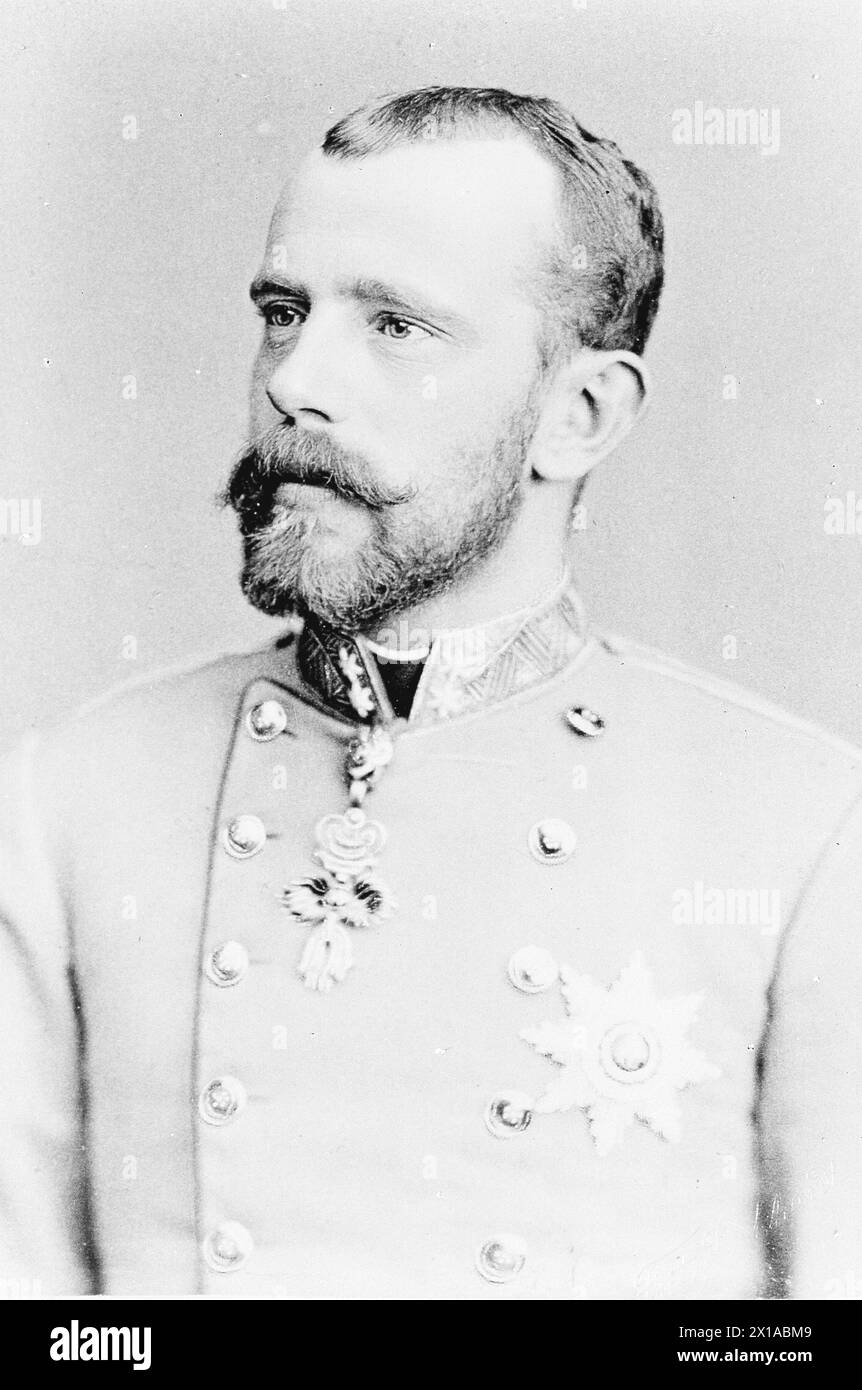 Rudolf, Kronprinz von Österreich, Platzierung ( Brustwand, 3/4 links), 1887 - 18870101 PD0165 - Rechteinfo: Rechte verwaltet (RM) Stockfoto
