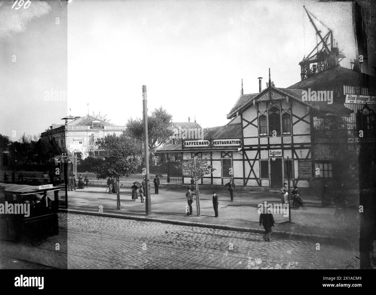 Wien 2, Prater, Teilansicht mit Jantsch Theater im Eisvogel, 1897 - 18970101 PD0632 - Rechteinfo: Rights Managed (RM) Stockfoto