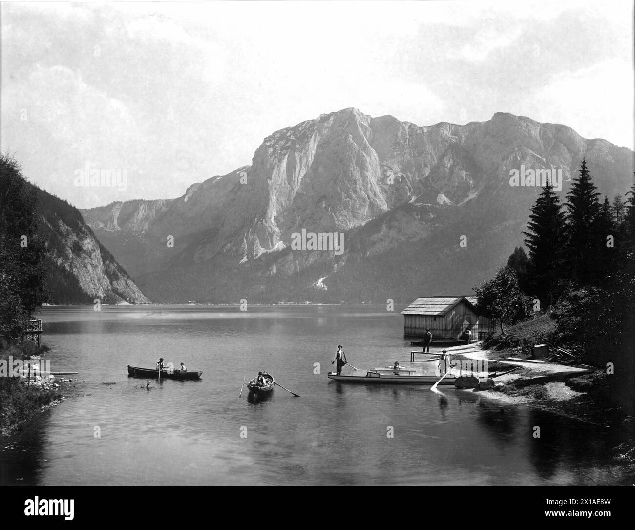 Altausseer Meer, Blick von West-Südwesten in Richtung Trisselwand, 1902 - 19020101 PD0693 - Rechteinfo: Rights Managed (RM) Stockfoto