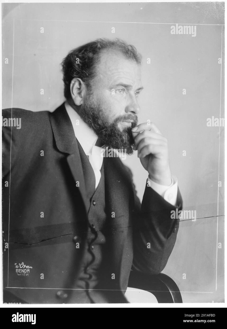 Bild Gustav Klimt, Bild Gustav Klimt. Foto, 1908 - 19080101 PD1082 - Rechteinfo: Rights Managed (RM) Stockfoto