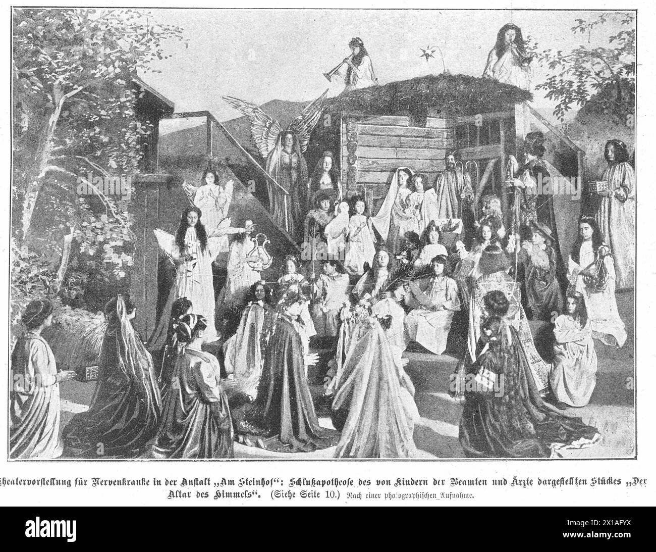 Theateraufführung für Neuropathin, in der Institution 'am Steinhof', 04.02.1909 - 19090204 PD0001 - Rechteinfo: Rights Managed (RM) Stockfoto