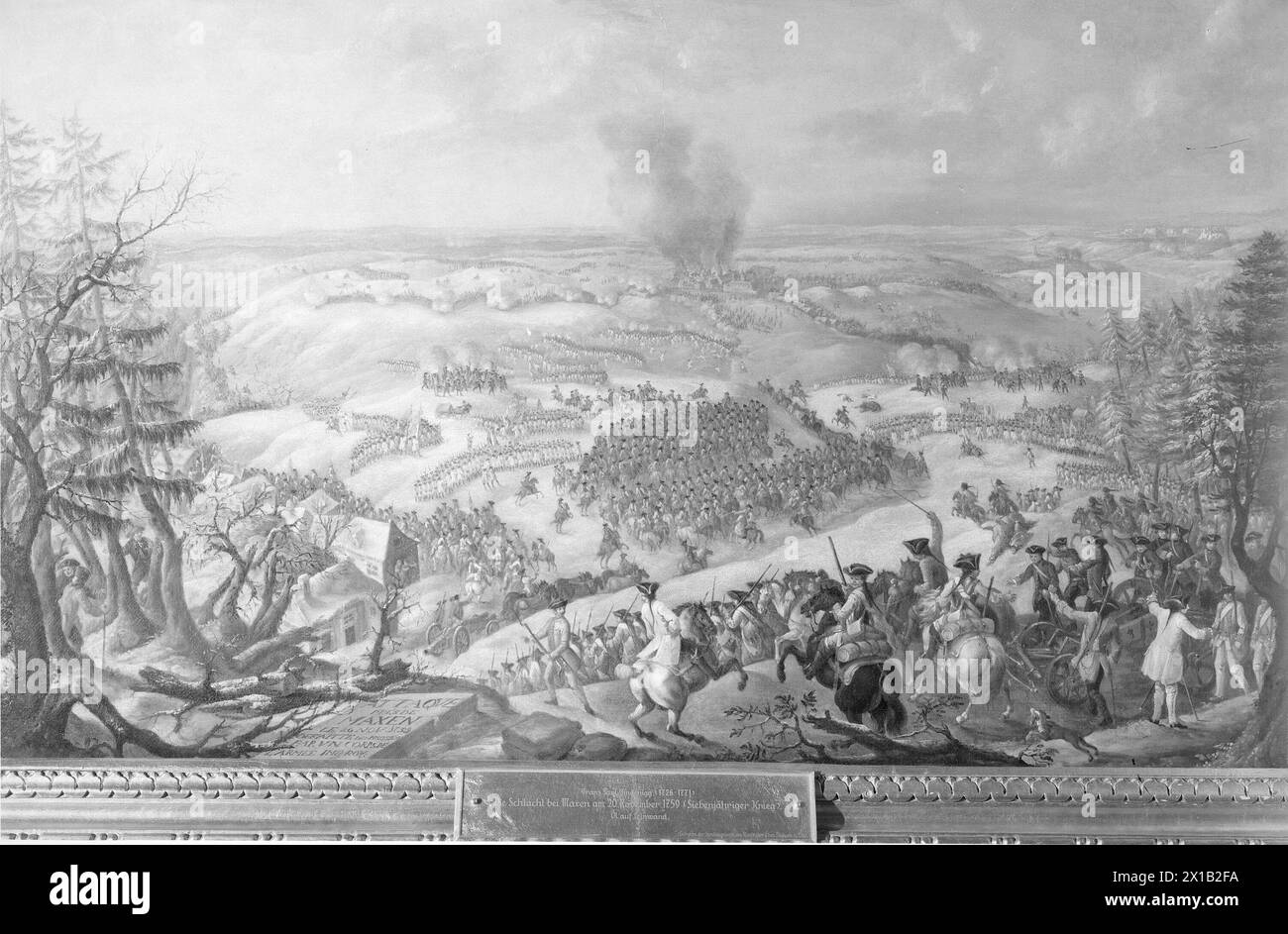 Schlacht von Maxs 1759, der Finckenfang. Gemälde, Öl auf Leinwand von Franz Paul Findenigg, 27.05.2011 - 20110527 PD1919 - Rechteinfo: Rights Managed (RM) Stockfoto