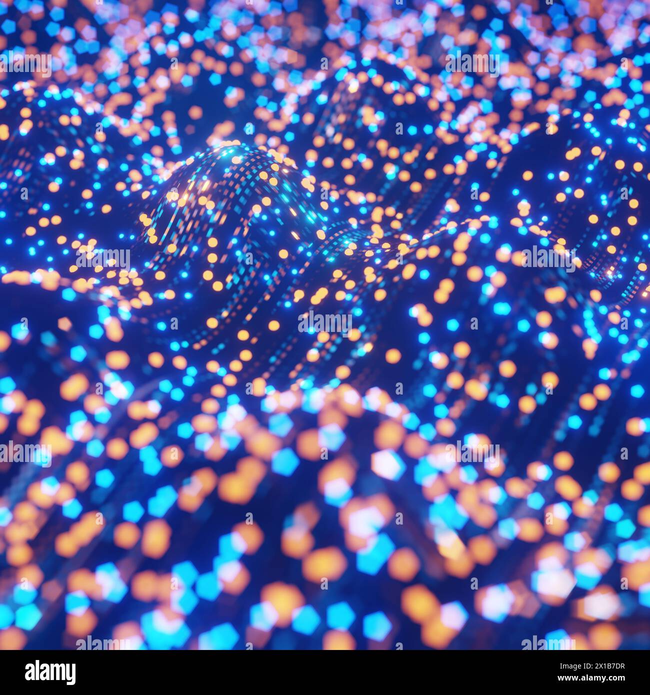 Zuordnen von Informationspfaden: Parallele Datenströme in digitalen Wellen, 3D-Rendering Stockfoto