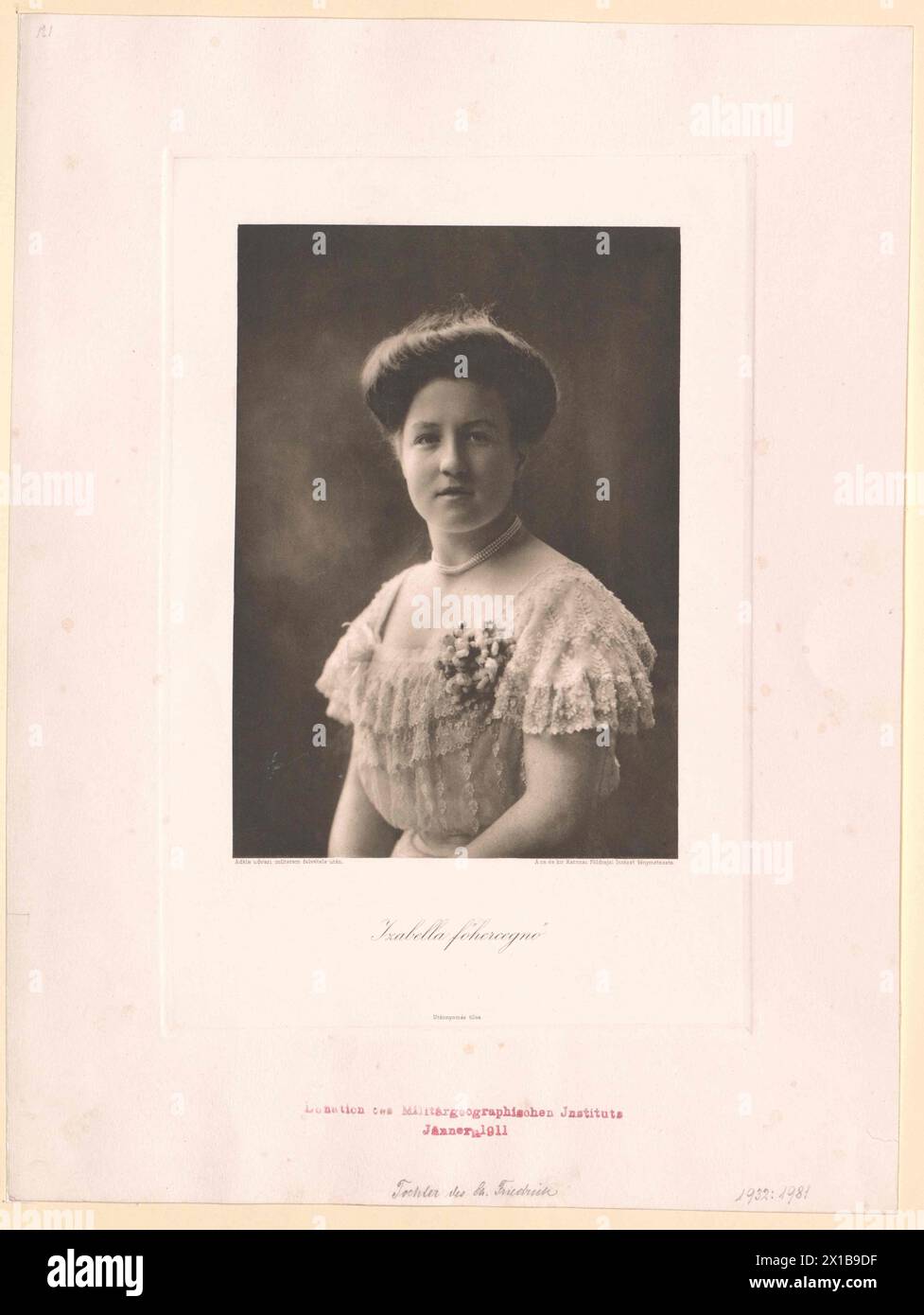 Isabella, Erzherzogin von Österreich, - 19830422 PD17171 - Rechteinfo: Rechte verwaltet (RM) Stockfoto