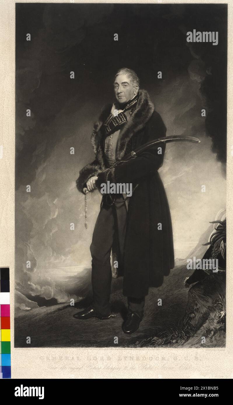 Graham, 1. Baron Lynedoch, Thomas, Mezzotint / Ätzung von Samuel William Reynolds nach einem Gemälde von Thomas Lawrence, - 18310101 PD0574 - Rechteinfo: Rights Managed (RM) Stockfoto