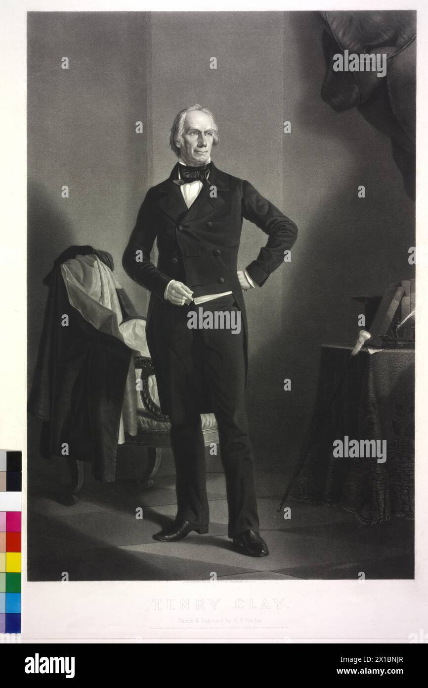 Henry Clay, Mezzotint / Radierung von Alexander Hay Ritchie nach eigener Malerei, - 18520101 PD1112 - Rechteinfo: Rights Managed (RM) Stockfoto