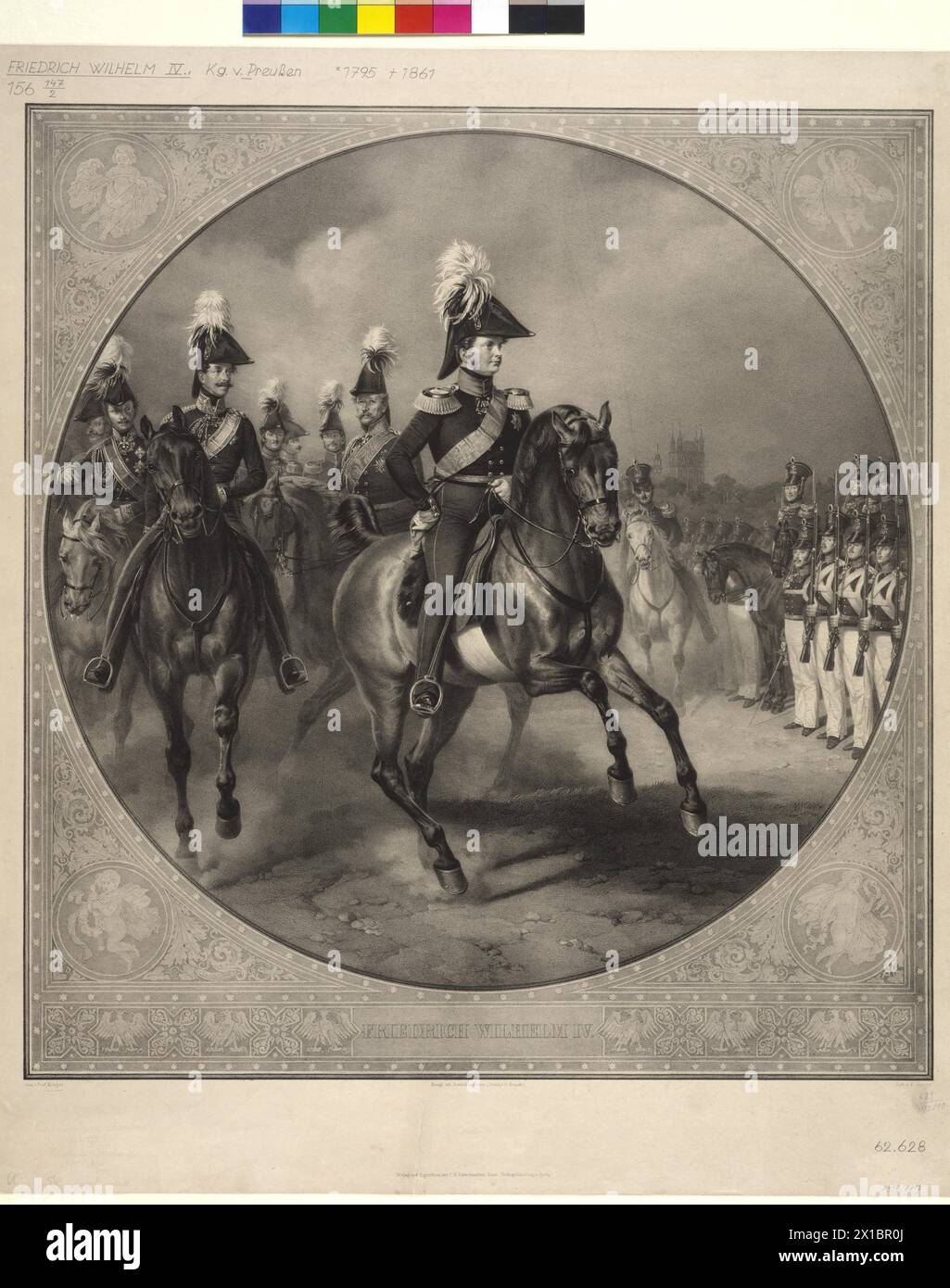Friedrich Wilhelm IV., Reiterbild, Lithographie von Friedrich Jentzen nach einem Gemälde von Franz Krueger, - 19300101 PD23435 - Rechteinfo: Rights Managed (RM) Stockfoto