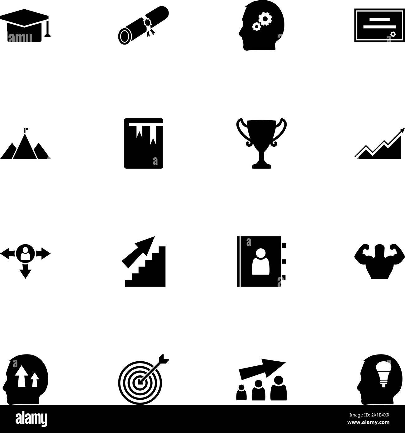 Symbol für persönliche Entwicklung – auf beliebige Größe erweitern – in beliebige Farbe ändern. Perfect Flat Vector enthält Symbole wie Fertigkeit, Coach, Wachstum, Entwicklung, l Stock Vektor